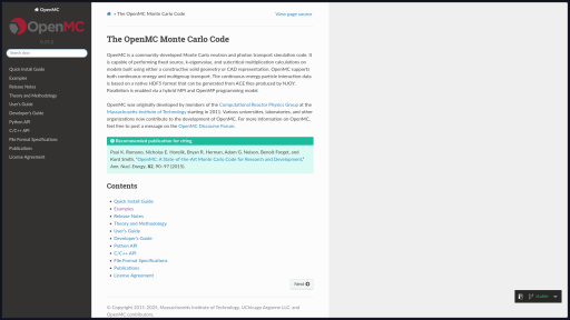 OpenMC screenshot